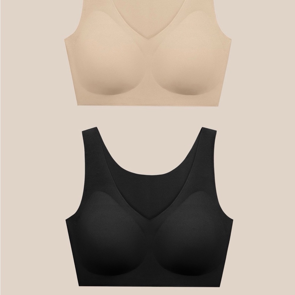 Lilysilk Seamless Wireless Silk Bras - Black & Nude (2-Pack) - Picture 4 of 4